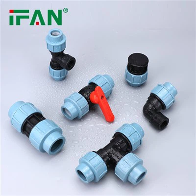 Blue HDPE yeeb nkab fittings